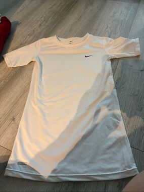 Nike White Tee Dress with Black Swoosh